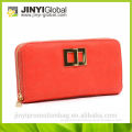 2015 women promotional pu wallet popular cosmetic bag golden metal decoration hand case